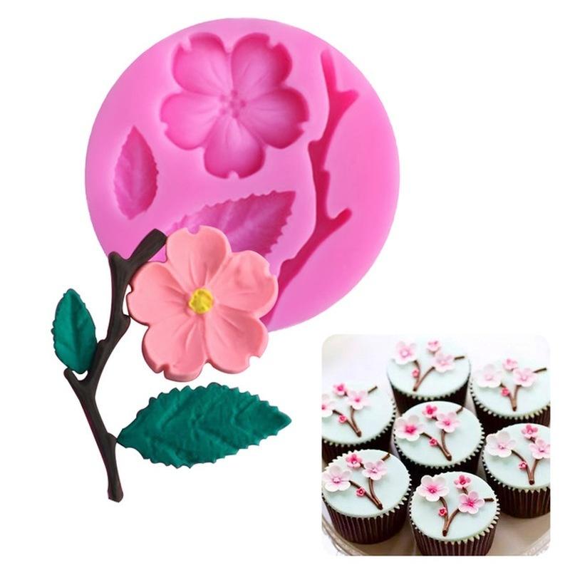 1PC Candy Mould  Peach Blossom Shape Fondant Molds Cake Decorating Tools Chocolate Mold Soap Cake St
