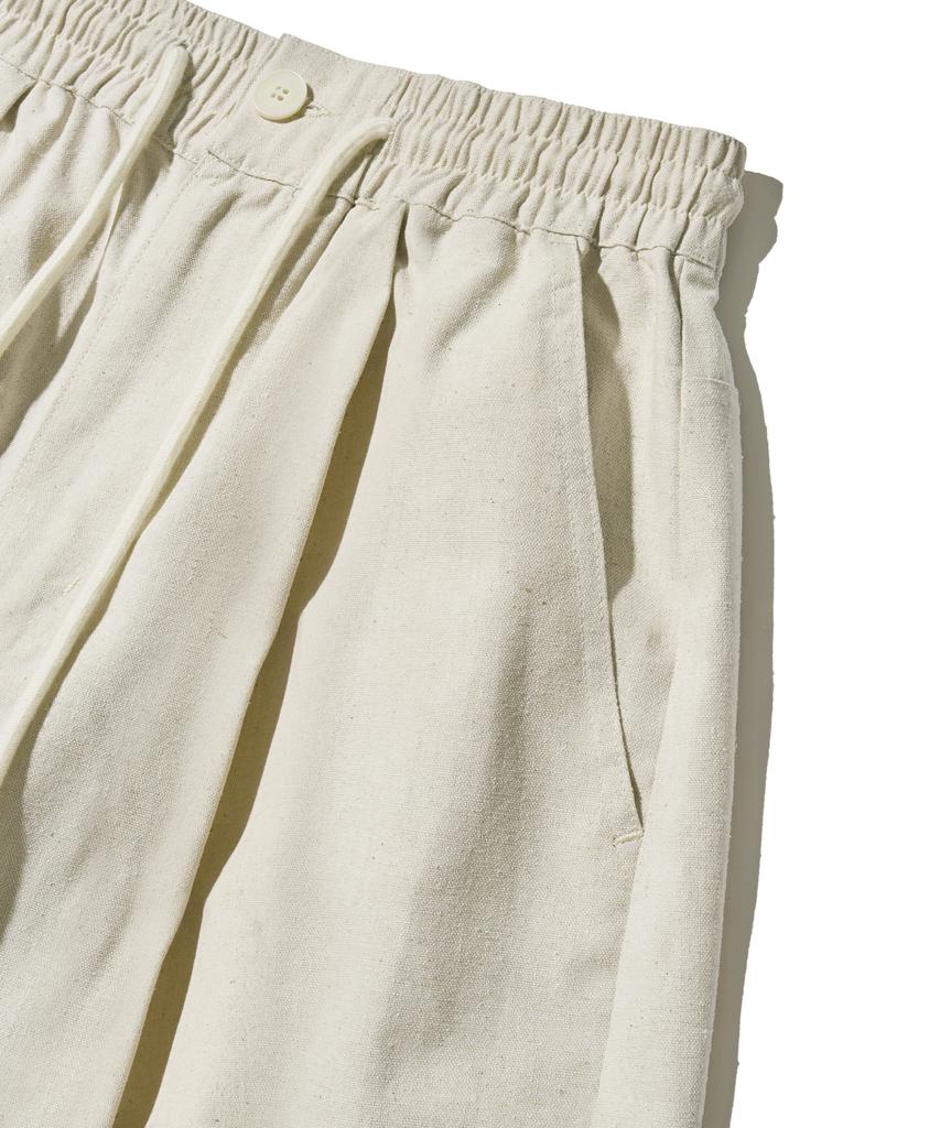 FILLUMINATE One-Pleat Curved Linen Pants - Natural