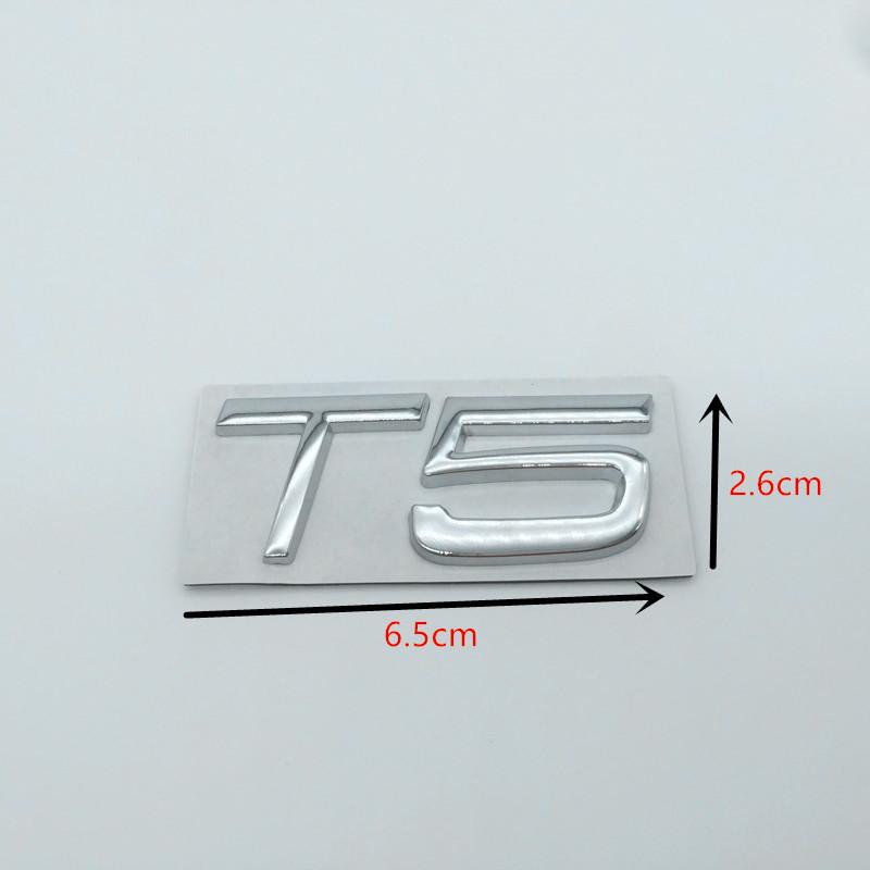 1pcs 3D Metal T4 T5 T6 T8 AWD Car Letter Rear Tail Trunk Emblem Badge Sticker Decals Styling Auto Accessories