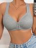 Drahtloser Push-Up Sport-BH mit Frontverschluss für Damen