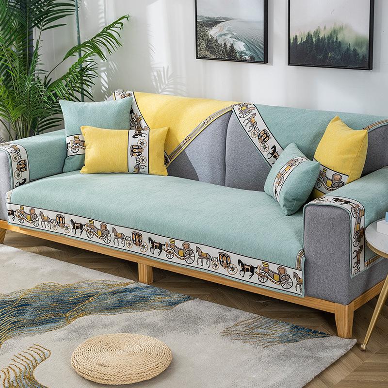 Sofakissen Vier Jahreszeiten Universell Rutschfest Einfache Moderne Chenille High-End-Kissen Sofabezug Verdickter Bezug Handtuch