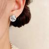 Elegant Retro Geometric Pleated Round Earrings for Women - Daily Wear
