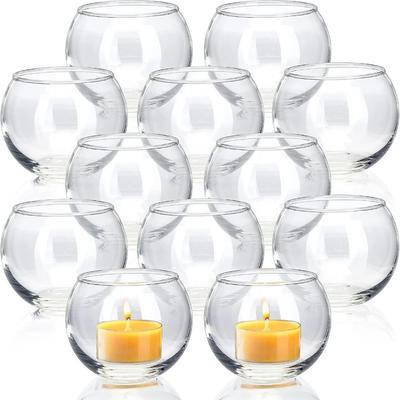 6/12 Stück Glas Teelicht Kerzenhalter Schale Vasen Winddichte Kerzenständer für Tischmittelstück Hochzeit Weihnachten Party Dekorationen