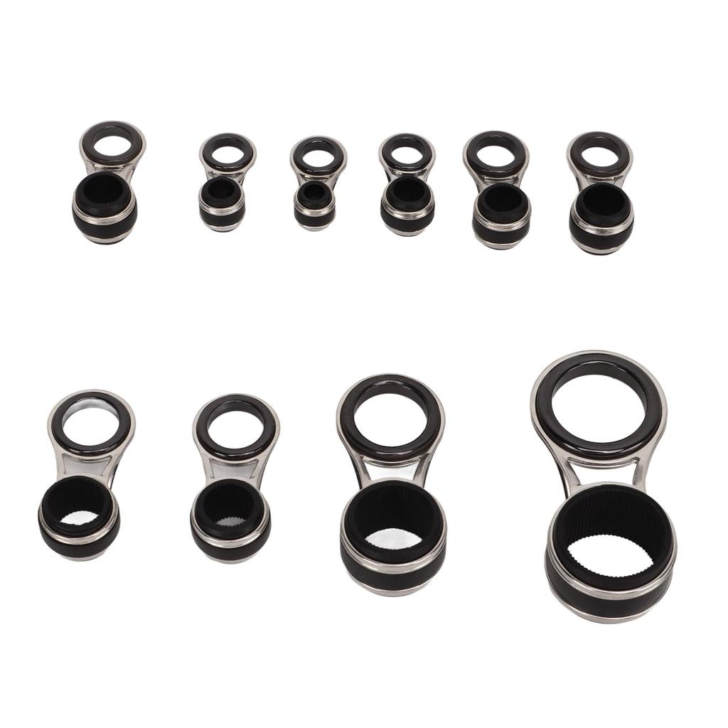 10pcs Lure Fishing Rod Guide Rings 5 Sizes Ceramic Stainless Steel Fishing Rod Eye Guide Set Casting Fishing Rod Tip Repair Kit