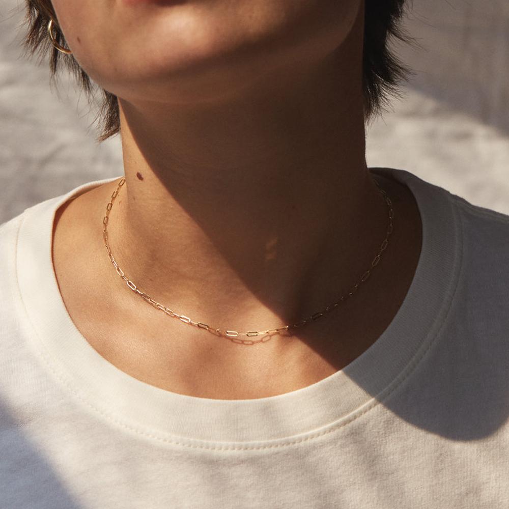eManco Gold Color Stainless Steel Chain Necklace Women Chain Choker for Woman Jewelry