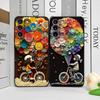 Cute Girl Boy Bicycle Balloon Couple Phone Case for Motorola Moto G85 G75 G04 G05 G34 E14 Pro Edge 50 Fusion 40 30 Neo 5G Cover