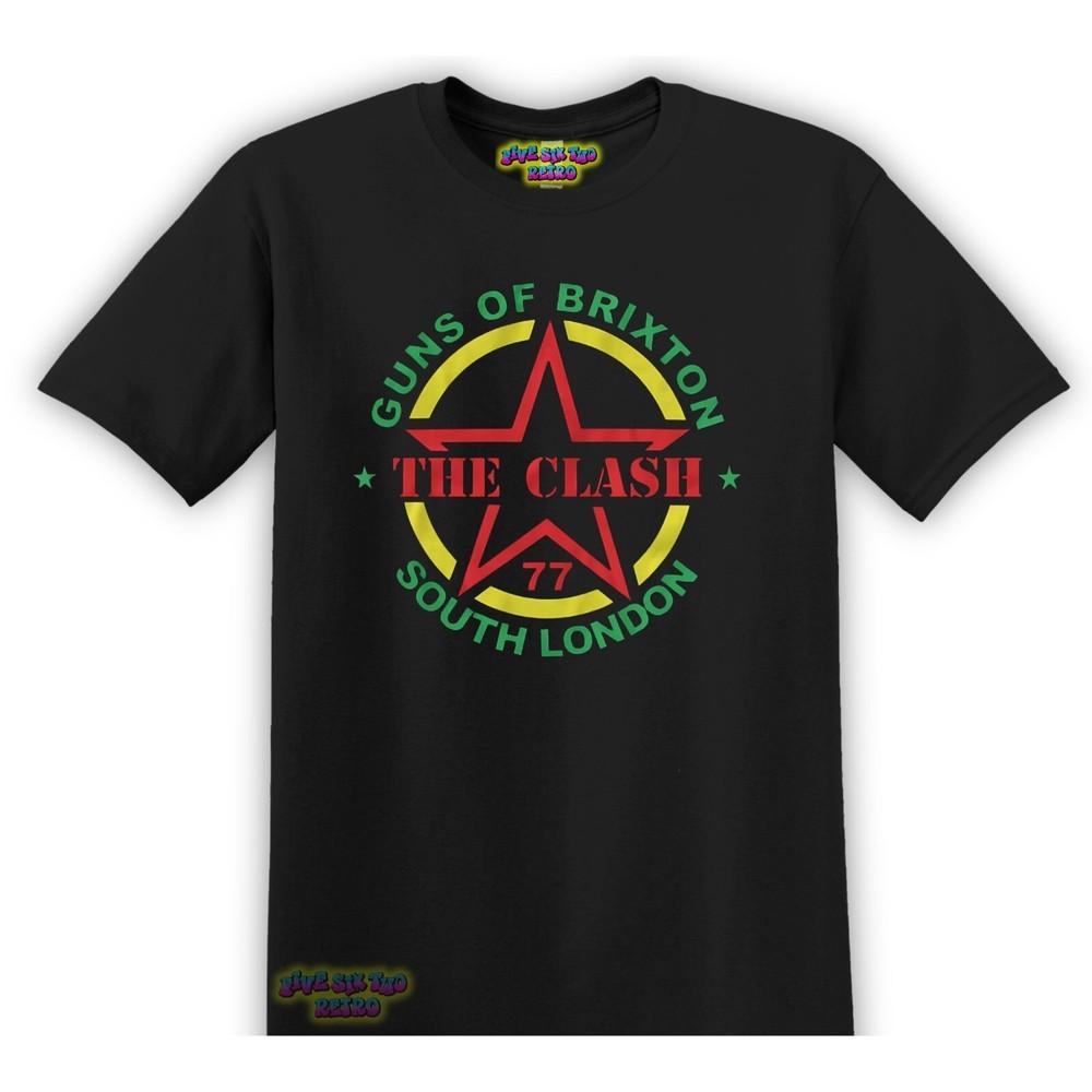 The Clash Guns Of Brixton South London 77 Punk Rock Band TShirt Black S3XL Unisex T-Shirt XXL