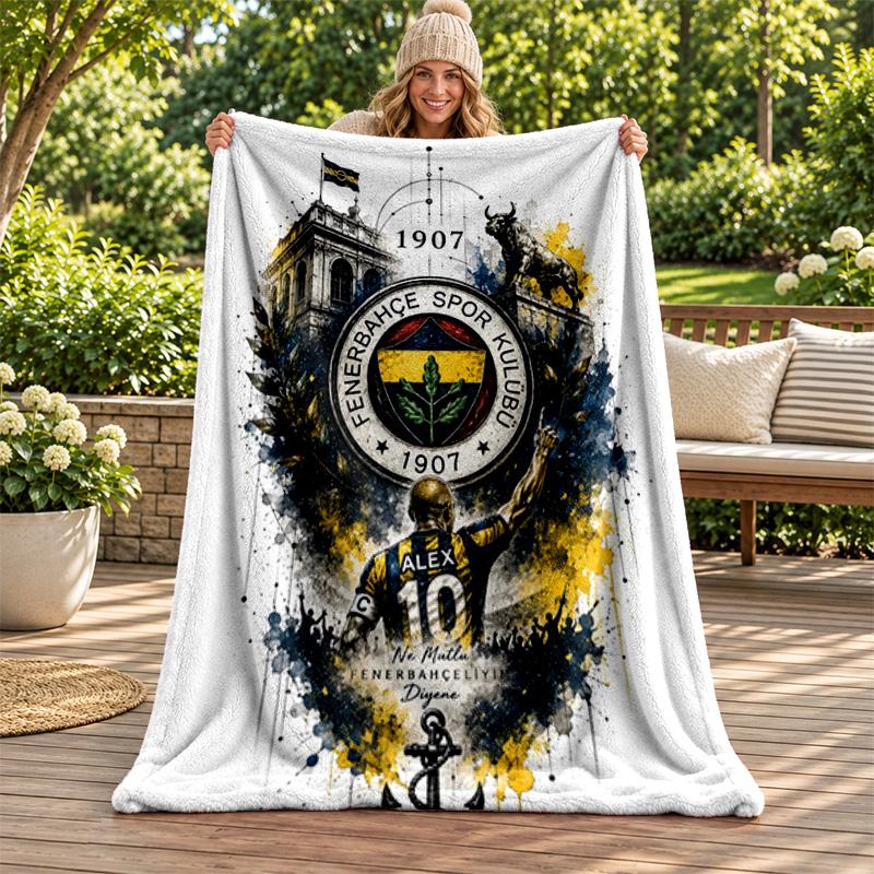 Fenerbahce Blanket Flannel Blanket Soft Cozy Plush Throw for Sofa Bed Lightweight Home Decoration Gifts for Christmas Various Holidays