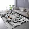 Flannel Printed White Tiger Rug 3D Animal Design Living Room Decor Soft Floor Mat Wild Nature Theme Home Textile Carpet For Kids