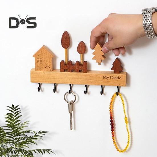 Nástěnný úložný stojan Háček na klíče Hladký okraj Bez otřepů Jednoduchá instalace Vstup Dekorace úložného stojanu na klíče