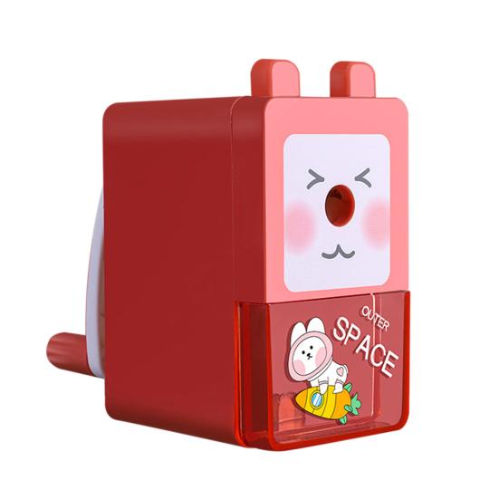 Manual Pencil Sharpener Cartoon Quick Sharpening Cute Rabbit Astronaut Rotary Pencil Cutter Student Supplies