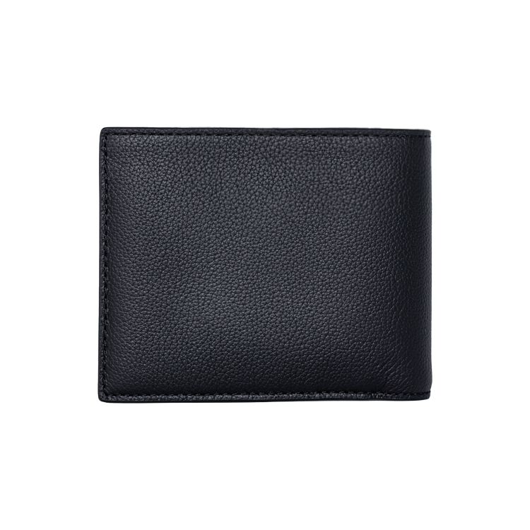 Coach Portafoglio 3 in 1 Compatto Corto con Porta Carte Staccabile Pelle con Texture a Buccia di Litchi Portafogli da Uomo Nero 74991-BLK