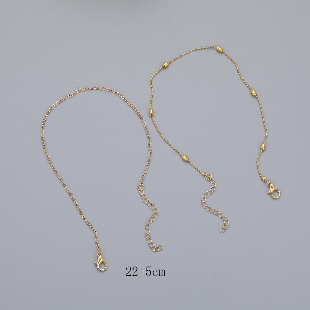 European & American Minimalist Double-Layer Round Bead Chain Anklet - Creative Retro Alloy Design