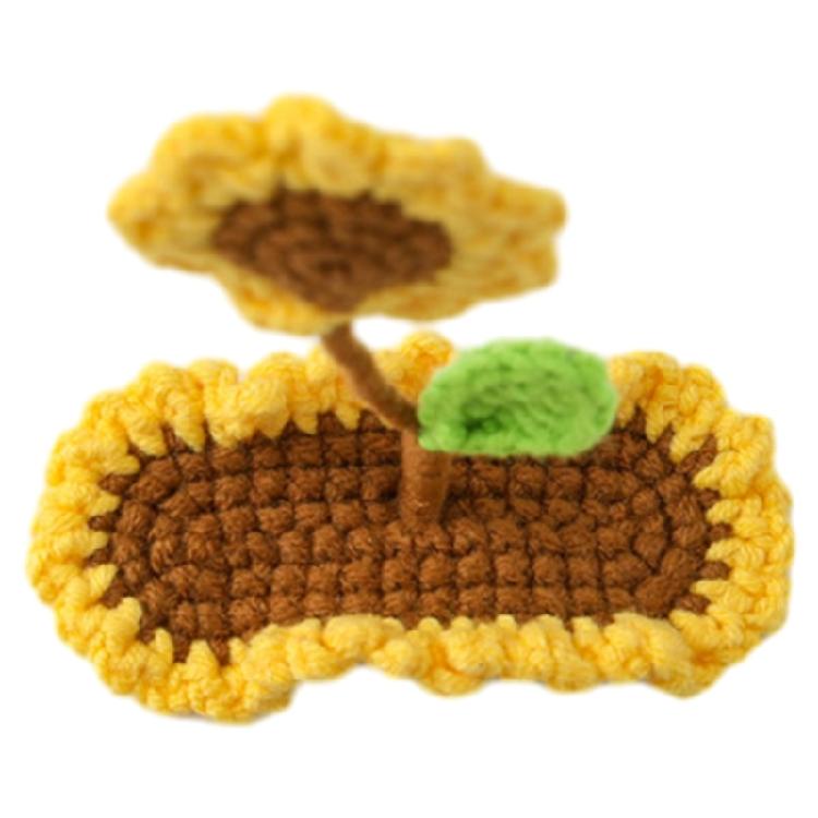 Cute Barrettes Clip Sweet Harajuku Hairpin Crocheted Sunflower Hair Clip
