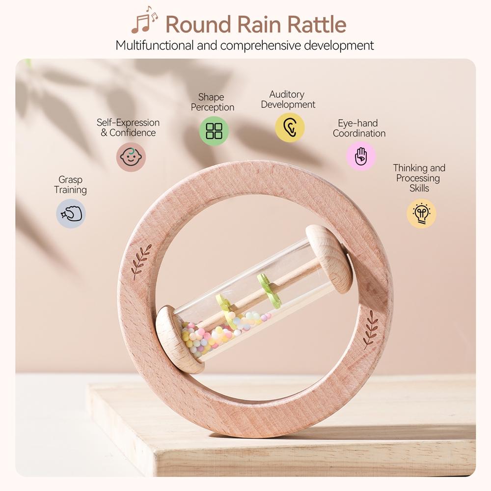 Montessori Rassel Babyspielzeug Regenstab Sanduhr Regen Musik Rassel Baby Lernspielzeug Bunte Montessori Sensorikspielzeuge für Kinder