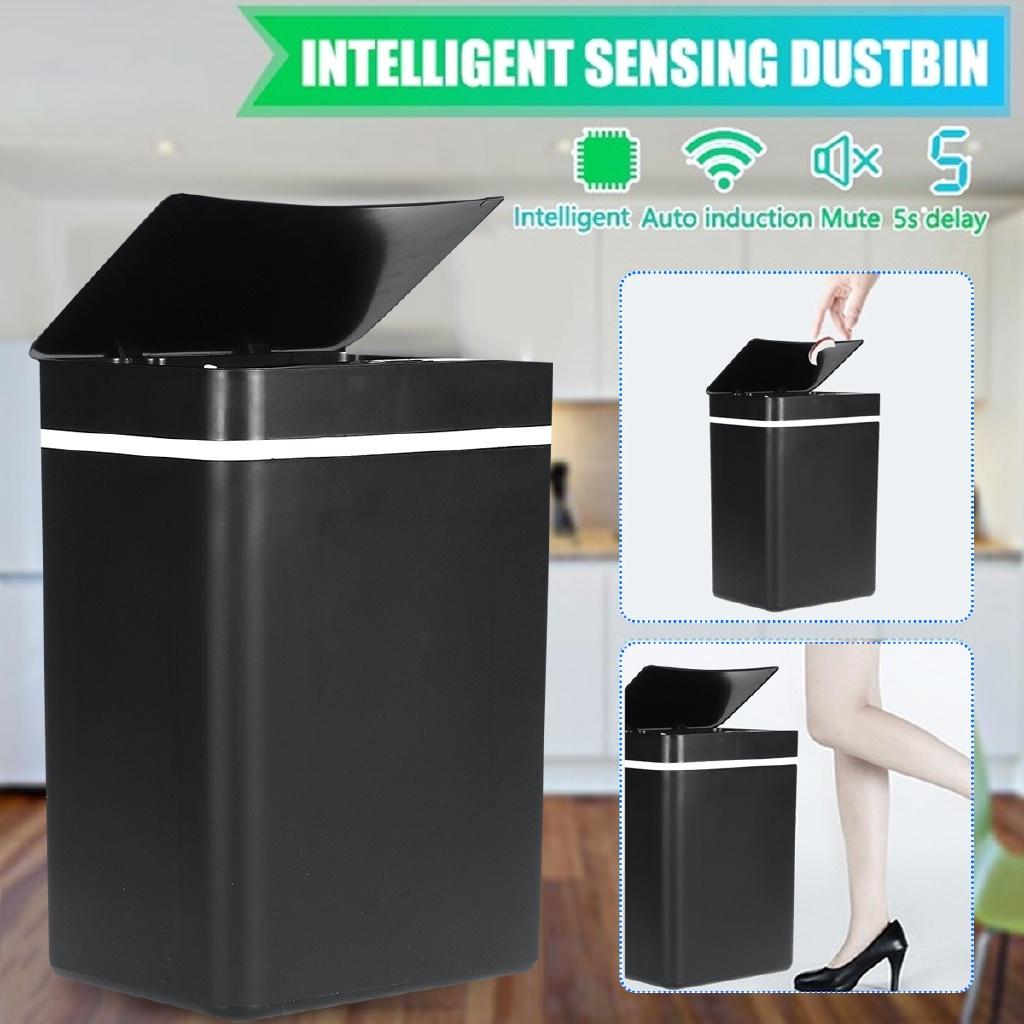 15L Intelligent Trash Can Automatic Sensor Dustbin Smart Sensor Electric Waste Bin Rubbish Can For Kitchen Bathroom