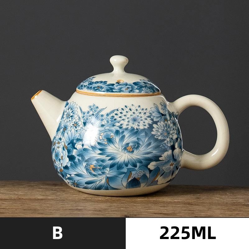 Horno Ru Pieza Abierta Tetera de Cerámica Hecha a Mano Porcelana Ru Olla Xishi Tetera Hervidor Portátil Tetera Kung Fu