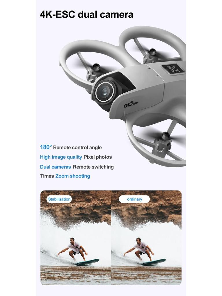GT3 Mini Drone with Dual Camera, Obstacle Avoidance, Marquee Effect, and Remote Control for Aerial Photography