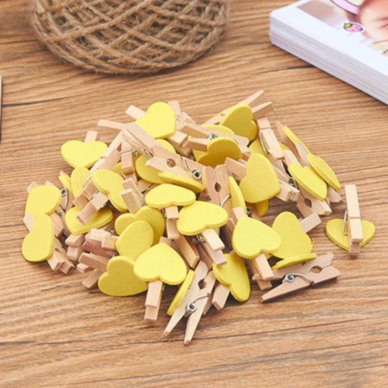 50Pcs Wooden Clips Love Heart Pegs Clothespin DIY Decor Cute Wedding Decor Craft Pegs Clothespin Decor