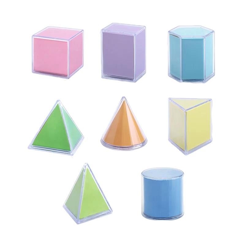 

8Pcs Funy Perspective Geometry Solid Geometry Model Detachable Primary School Teaching Cube Rectangular Prism Teaching Tool Set
