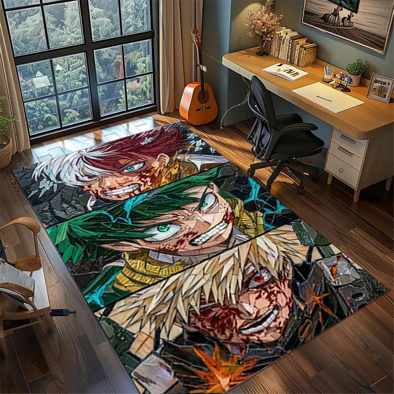 Large My Hero Academia Area Carpet Non Slip Washable Floor Mat Bedroom Gamer Room Decor