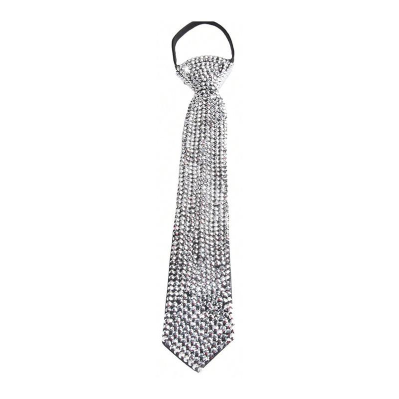 Geometric Crystal Tie With Metal Finish For Adults Casual Fashion Accessory