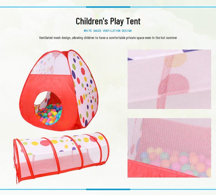 3-in-1 Kids' Yurt Play Tent and Tunnel Set for Indoor/Outdoor Use
