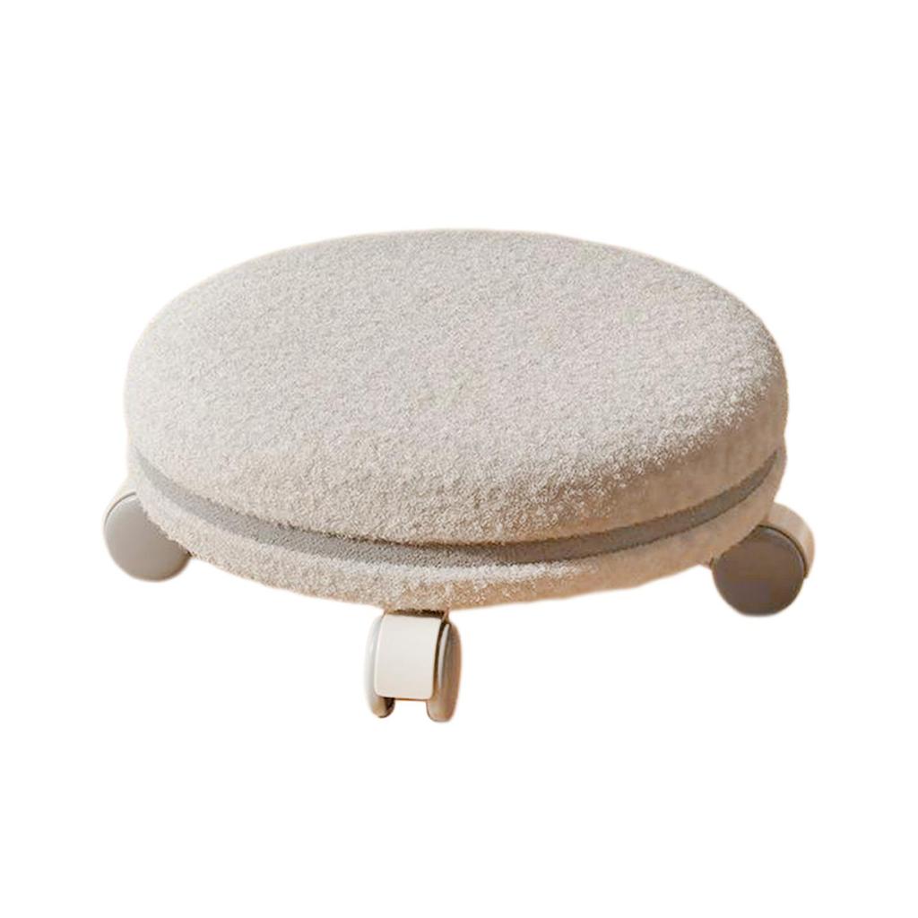 360° Rotating Rolling Stool Low Roller Seat Footstool Makeup Noise Universal Wheels