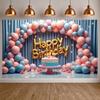 Birthday Decor Banner Festive  Celebration Display Joyful Display Floral Decorations Birthday Party Backdrop For Birthday