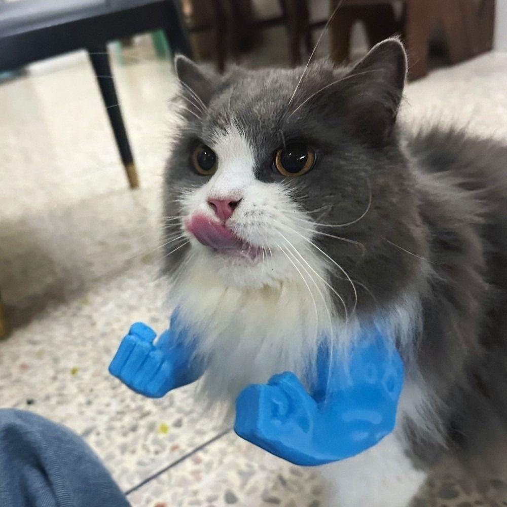 Funny Cat Muscle Neck Arm Neck Hanging Pet Cosplay Costume Pet Green Giant Arm Birthday Party