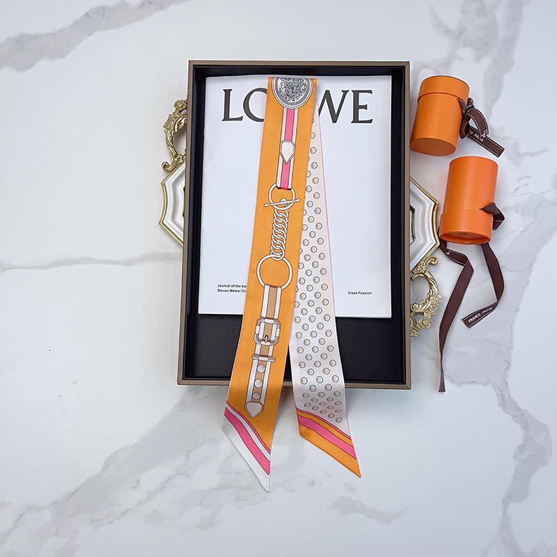 Универсальный маленький шелковый платок модный креативный французский шелковый платок в горошек ретро длинная лента многофункциональная декоративная повязка на голову 95cm*5cm