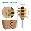 Finger Joint Router Bit Router Bit 8mm Shank 2 Teeth Adjustable 46mm Cutter Head Cutting Tool for Woodworking Router Bit Tool