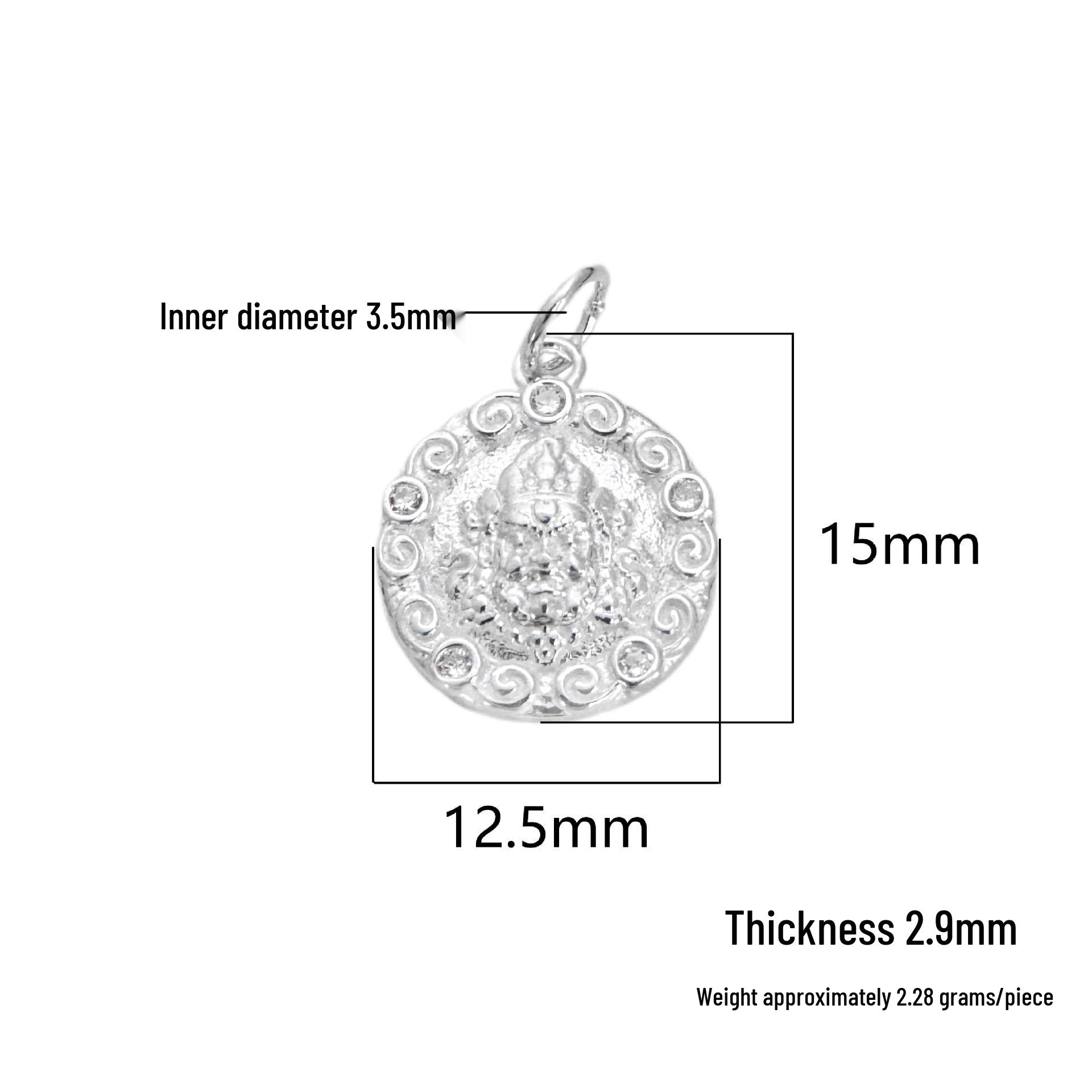 Sterling Silver Yellow Jambhala Pendant, DIY Crystal Bracelet Necklace Bead Ornament Pure Silver 999