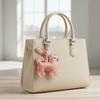 Chinese Pastoral Dog PU Leather Keychain Bag Charm Handbag Pendant Lightweight Accessory For Everyday Use