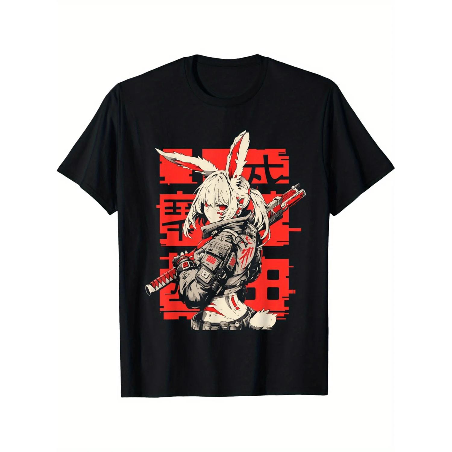 

Cyberpunk Themed Anime and Manga, Featuring Fashionable Clothing, Original and Astringent Halajichu Bunny Girl T-shirt XXXXXL чорний