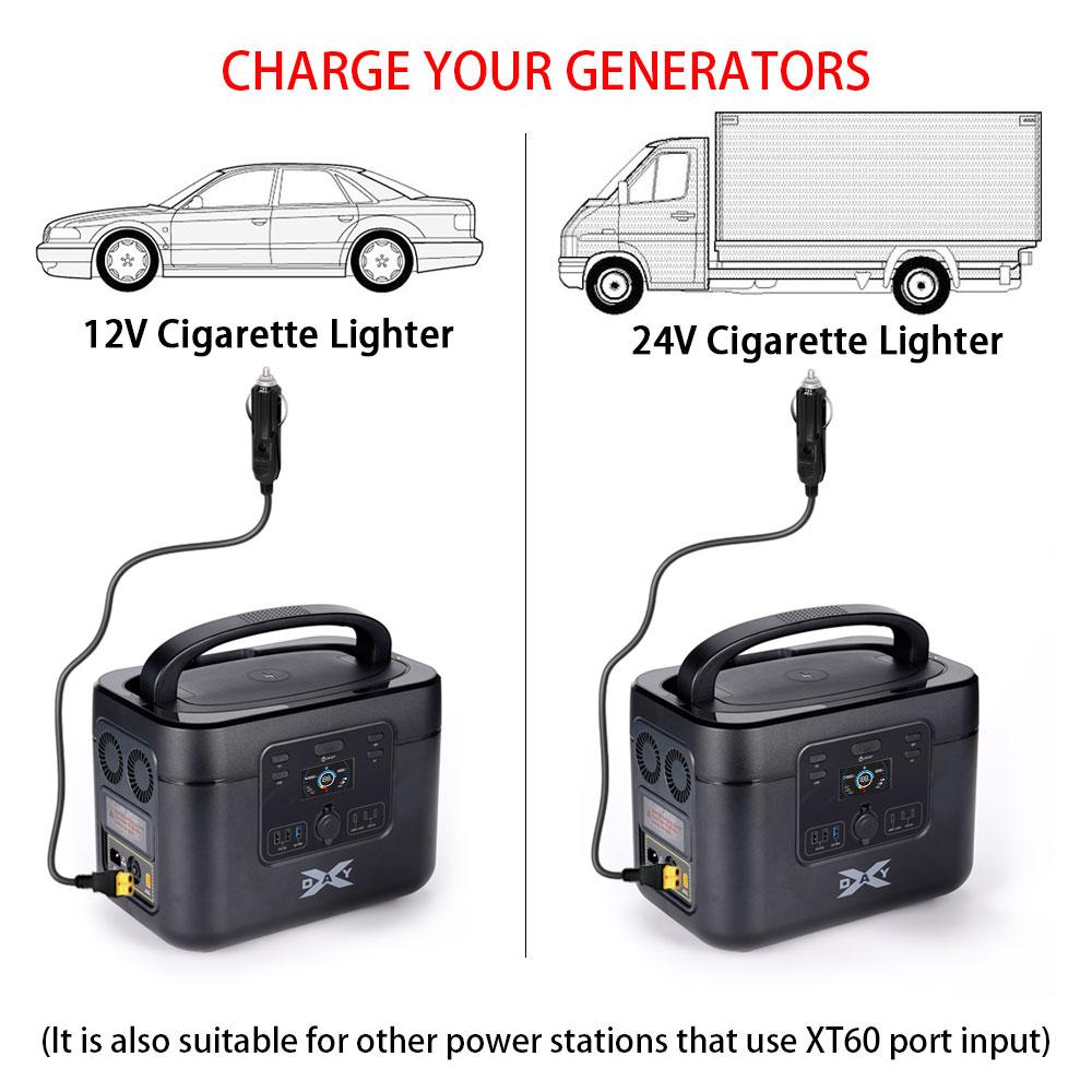 Nabíjecí kabel do autozapalovače XT60 1,5M 12/24V Konektor pro ukládání energie baterie Pro ukládání energie Auto příslušenství