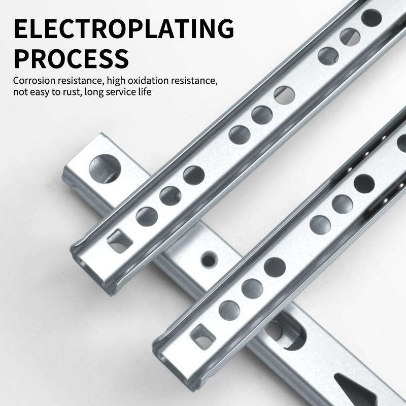 2 Conjuntos de Corrediças de Gaveta com Rolamento de Deslizamento Suave 17mm de Largura Deslizamento Bidirecional Corrediças de Gaveta 8"-17" Acessórios de Ferragens Trilho de Gaveta