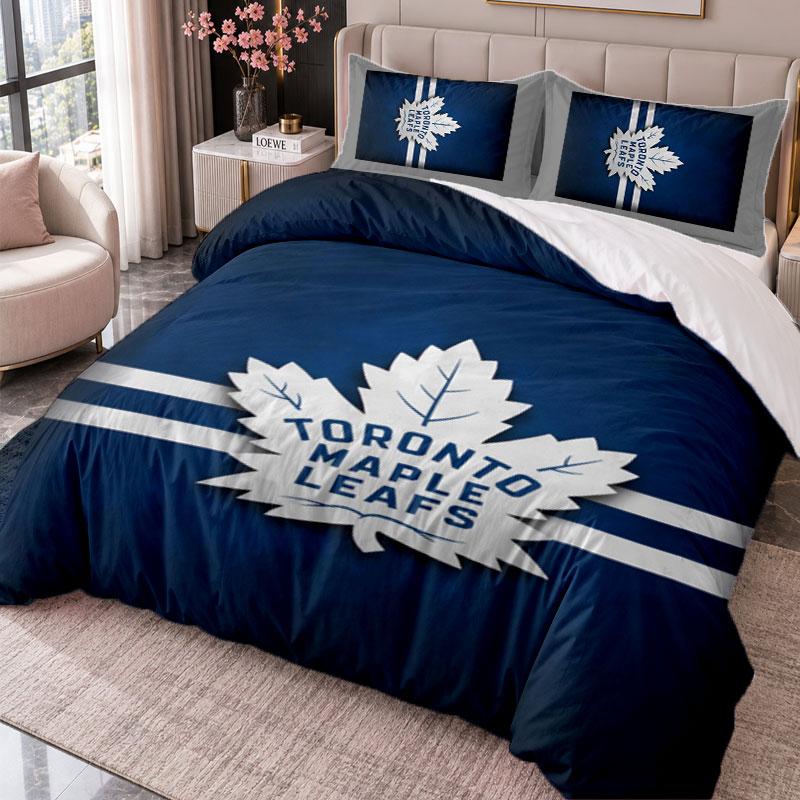 Toronto Maple Leafs 3Pcs Bedding Set Duvet Cover With Two Pillowcases For Bedroom Home Decoration