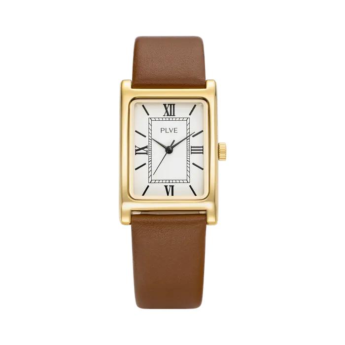 Paul Weiss Audrey White Brown Leather Watch
