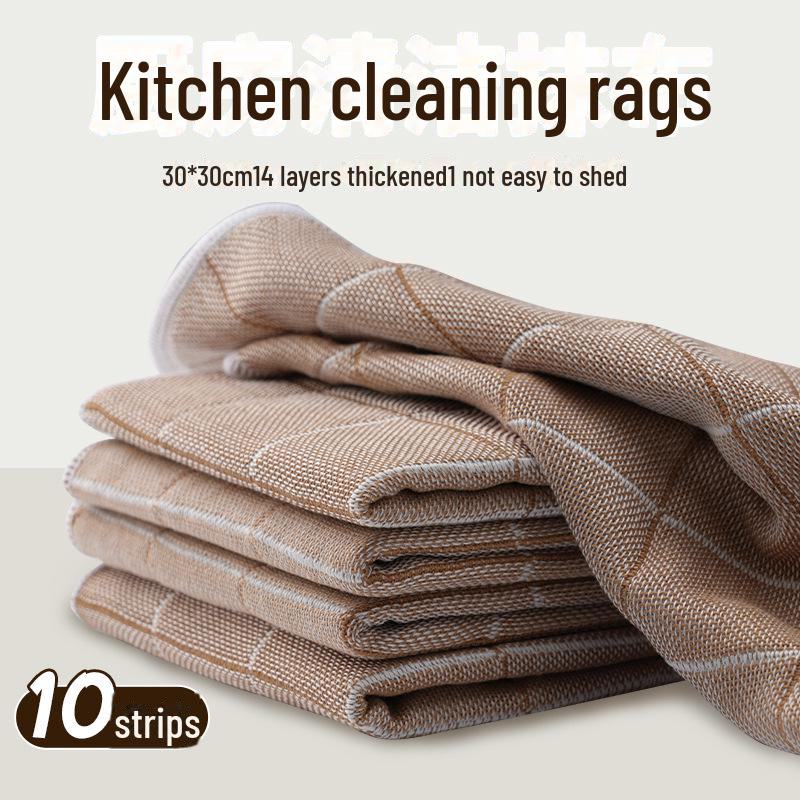 Non-Oily Bamboo Fiber Dish Towel with Bright Silk Viscose