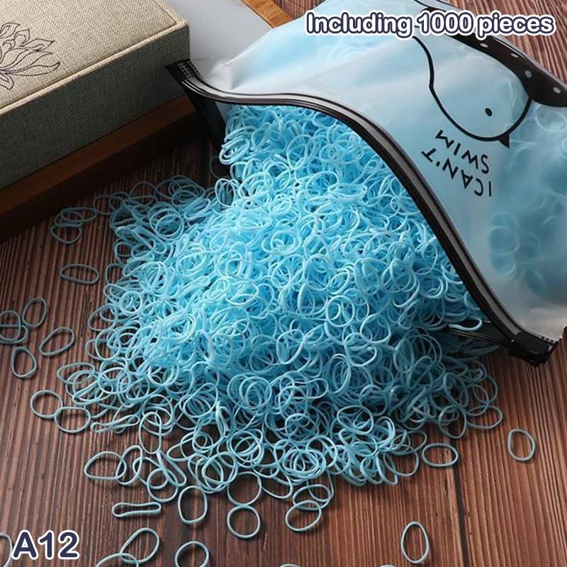 1000 Pieces Candy Color Children'S Hair Rubber Bands Kids Disposable Color Hair Band For Baby Girls No Hair Damage Headwear