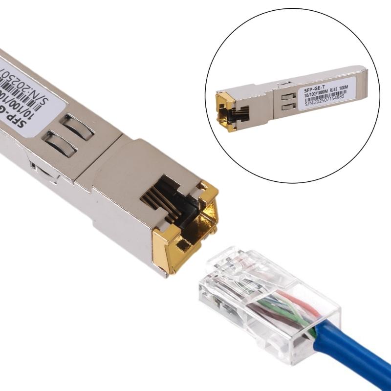 SFP RJ45 Copper Transceiver 10/100/1000M Copper Module Gigabit Optical Electric Port Converters RJ45 SFP Module