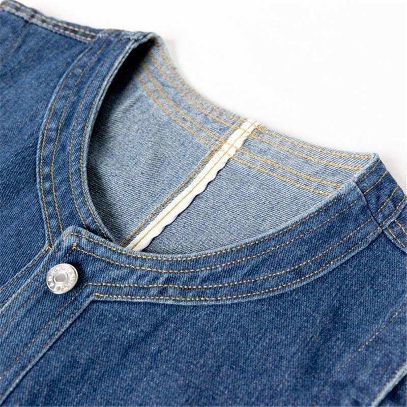Jeansweste Damen Frühling Herbst Slim Jeans Weste Jacken Damen Casual Ärmellose Westen Cowboy Mantel Tops