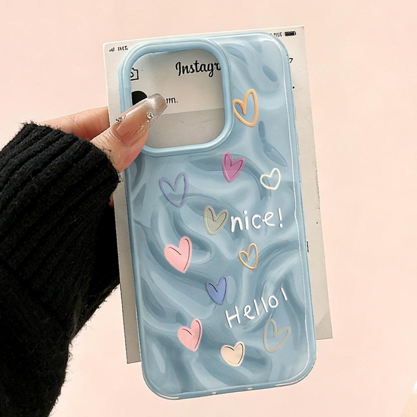 Liebesherz-Muster Handyhülle Für IPhone 17 16 15 14 13 Pro Max 11 12 Pro Plus Schutzhülle INS Mode Funda Farbe Süßigkeiten Schale