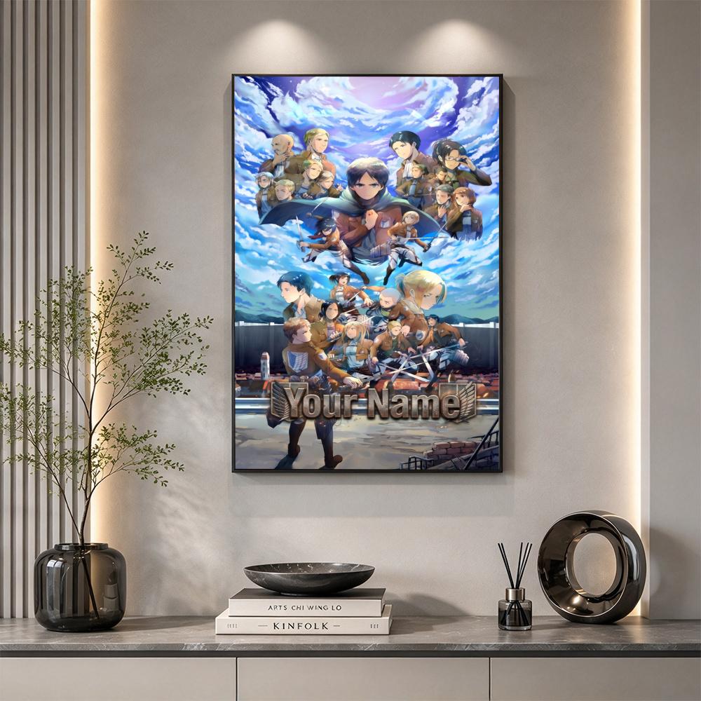 Attack Titan Personalized Name Diamond Paintings Mosaic Wall Round Diamond Art Painting Kits Embroidery Crystal Accessories Frameless