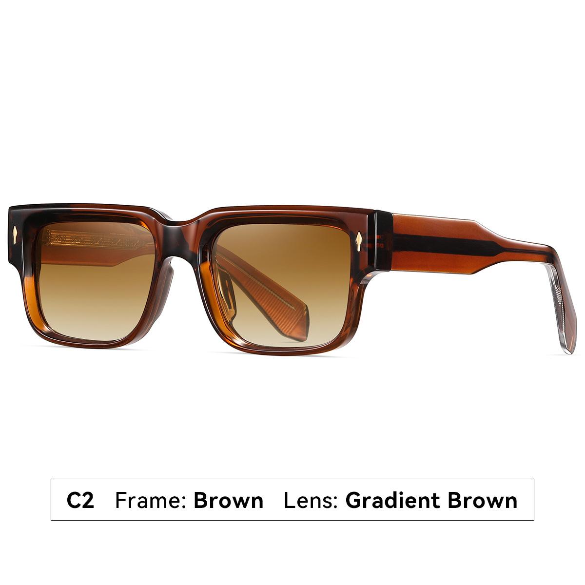 Polarized sunglasses with pins, high-end square sunglasses with thick frames