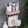 Self Shower Caddy Shelf, Save Space No Punching with 5 Hooks Racks Holders Shelf Organizer