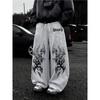 Pantaloni Sportivi con Stampa Spada Metal Gotica Stile Street Latino Americano Y2K Pantaloni Casual Larghi da Uomo