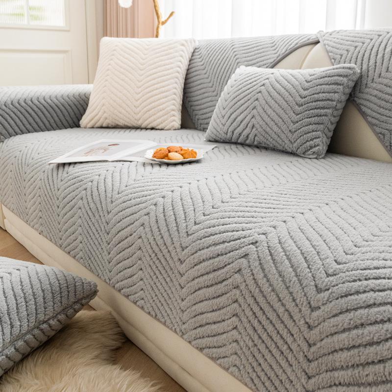 

Чехол для дивана из шенилла, полотенце, однотонный цвет, универсальная подушка для дивана в гостиной, зимняя нескользящая подушка для дивана, чехол для подлокотника, спинки 70x70cm 1pcs