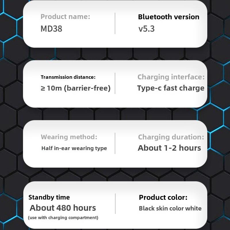 Two Pairs of Headphones Wireless Bluetooth Headphones Sleep Mini Ultra Small Ultra Long Life Male and Female